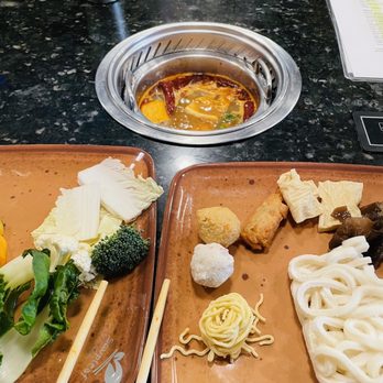 Soupleaf Hot Pot - Mala hotpot with some add-ins I selected - Hot Pot Near Me - Austin, Texas