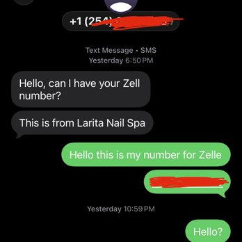 Larita Nail Spa - The text of manager saying she would refund me and never did - Nail Salons Near Me - Temple, Texas Larita Nail Spa - The text of manager saying she would refund me and never did - Nail Salons Near Me - Temple, Texas