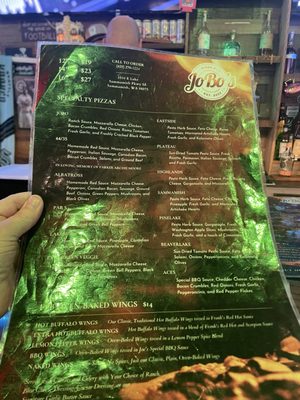 Menu photo 1 Jobo's Pizza Pub Sammamish, WA Menu photo 1 Jobo's Pizza Pub Sammamish, WA