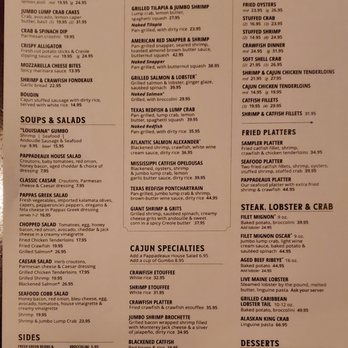 Pappadeaux Seafood Kitchen - Menu Front - Seafood Near Me - Phoenix, Arizona Pappadeaux Seafood Kitchen - Menu Front - Seafood Near Me - Phoenix, Arizona