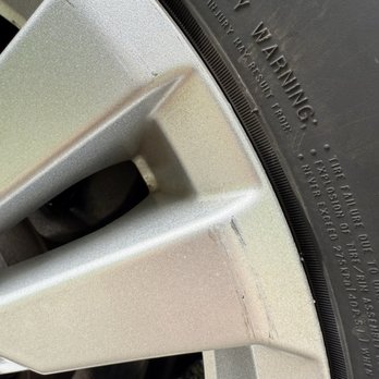 Tire Discounters - Gouges on all four wheels on every spoke - Tires Near Me - Cleveland, Tennessee Tire Discounters - Gouges on all four wheels on every spoke - Tires Near Me - Cleveland, Tennessee