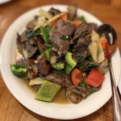 Nattha's Bann Thai Asian - Eggplant Thai Basil with beef ($17) 4/2026