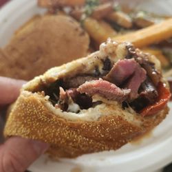Adrian's Surf N' Turf Grill - San Diego cheese steak! Delicious with extra horseradish sauce.