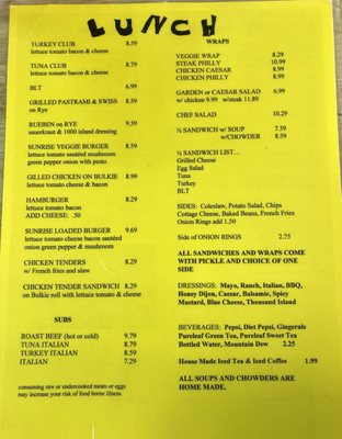 Menu photo 7 Sunrise Cafe Freeport, ME
