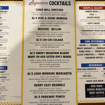 Over Easy Al's - Drink menu - Breakfast & Brunch Near Me - Gatlinburg, Tennessee Over Easy Al's - Drink menu - Breakfast & Brunch Near Me - Gatlinburg, Tennessee