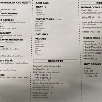 Mrs Potato - Menu (back) - Brazilian Near Me - Orlando, Florida Mrs Potato - Menu (back) - Brazilian Near Me - Orlando, Florida