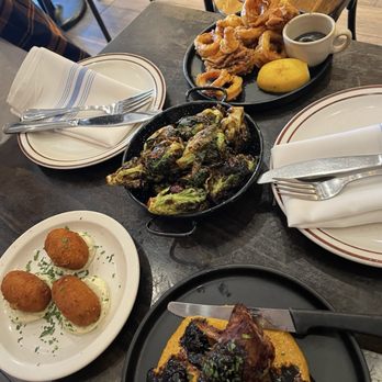 La Marcha Tapas Bar - Croquetas de Championes, Bruselas, pork, and Calamares Fritos - Spanish Near Me - Berkeley, California La Marcha Tapas Bar - Croquetas de Championes, Bruselas, pork, and Calamares Fritos - Spanish Near Me - Berkeley, California