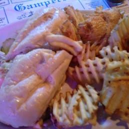 Chicken Philly with waffle fries.