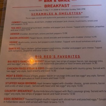 Big Red's Bar and Grill - Breakfast Menu - American Near Me - Beaverton, Oregon Big Red's Bar and Grill - Breakfast Menu - American Near Me - Beaverton, Oregon