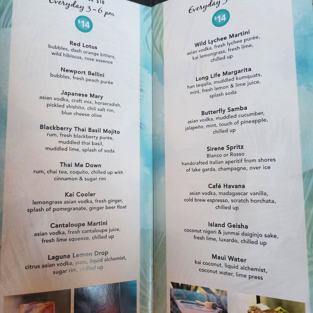 Starfish - Libations menu - Asian Fusion Near Me - Newport Beach, California Starfish - Libations menu - Asian Fusion Near Me - Newport Beach, California