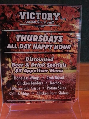 Menu photo 8 Victory Bar & Grill West Berlin, NJ
