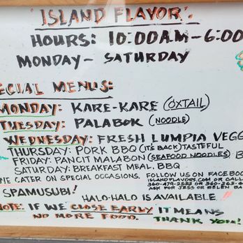Island Flavors - Info by the entrance (8/24/24) - Filipino Near Me - Bremerton, Washington Island Flavors - Info by the entrance (8/24/24) - Filipino Near Me - Bremerton, Washington