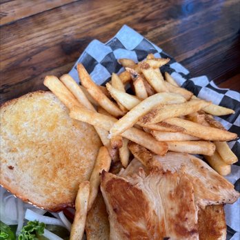Born In A Barn - Classic burger with a substitution of chicken breast!! - American Near Me - Laramie, Wyoming Born In A Barn - Classic burger with a substitution of chicken breast!! - American Near Me - Laramie, Wyoming