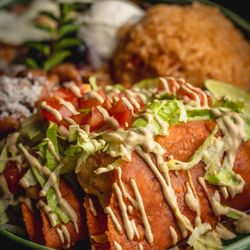 The Stacked Enchilada - Cheddar Chicken Tacos