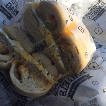 Bruegger's Bagels - Sausage, Egg and Cheese on a Plain Bagel... Soo good!! - Bagels Near Me - Bettendorf, Iowa Bruegger's Bagels - Sausage, Egg and Cheese on a Plain Bagel... Soo good!! - Bagels Near Me - Bettendorf, Iowa