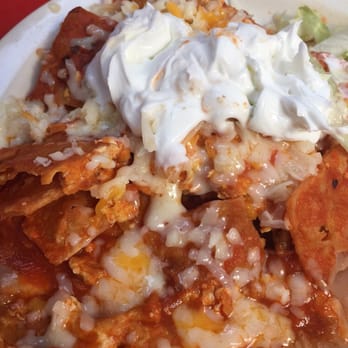 Casa Jimenez - Chiliquiles rocks with shredded cheese and sour cream - Mexican Near Me - La Puente, California