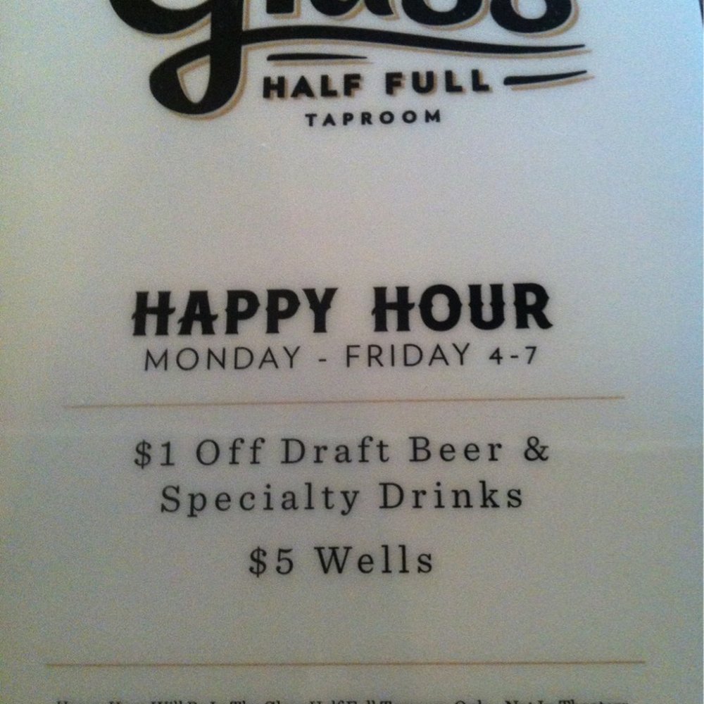 Glass Half Full Taproom - Happy hour menu - Beer Bar Near Me - Austin, Texas Glass Half Full Taproom - Happy hour menu - Beer Bar Near Me - Austin, Texas