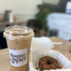 Sugar and Spice Cafe - Cookie butter latte and churro with Nutella. Great combo for late morning:) Cozy and friendly:)