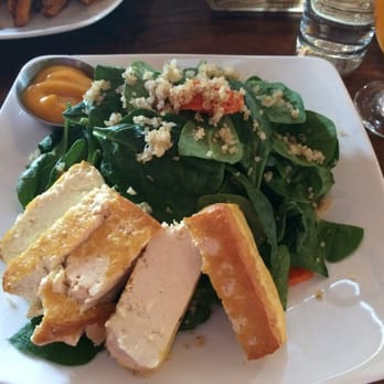 Engine Room - Smoked tofu salad with dressing on the side. Delicious!! - Southern Near Me - Mystic, Connecticut