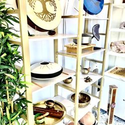 Sound Healing Instruments, hand drums, Tibetan bowls, salt dome lamps