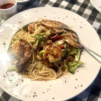 Macaluso's Italian Restaurant - Grilled Shrimp on angel hair (customine order, not in the menu) - Italian Near Me - Fort Worth, Texas Macaluso's Italian Restaurant - Grilled Shrimp on angel hair (customine order, not in the menu) - Italian Near Me - Fort Worth, Texas