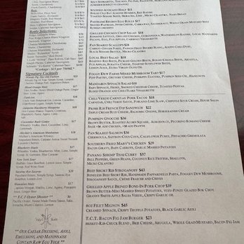 The Chef's Table - Menu - New American Near Me - Rocklin, California