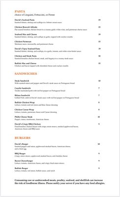 Menu photo 2 David's Restaurant New Bedford, MA Menu photo 2 David's Restaurant New Bedford, MA