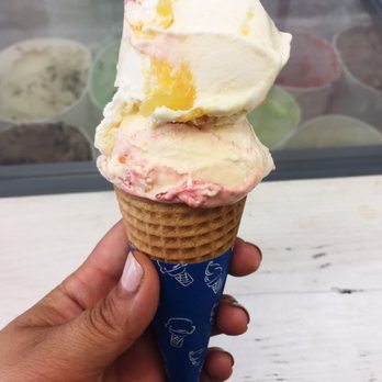 El Pueblo - Strawberry cheesecake and pineapple cream ice cream sugar cone. - Ice Cream & Frozen Yogurt Near Me - Philadelphia, Pennsylvania El Pueblo - Strawberry cheesecake and pineapple cream ice cream sugar cone. - Ice Cream & Frozen Yogurt Near Me - Philadelphia, Pennsylvania