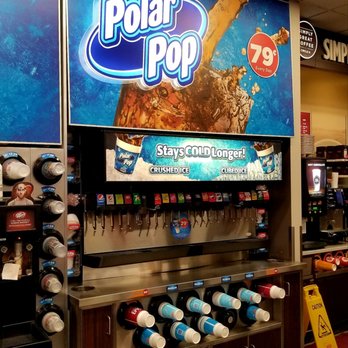 Circle K - Pop machine - A soda fountain machine offering Polar Pop drinks is shown beneath a large advertisement sign for Polar Pop, featuring a splash of soda and a price of 79 cents. - Convenience Stores Near Me - Stouffville, Ontario