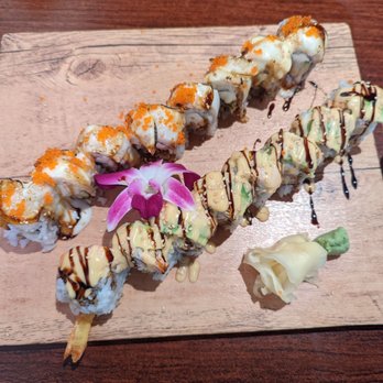 Sushi Star - Bottom- tiger roll Top- king roll - Sushi Bars Near Me - Citrus Heights, California