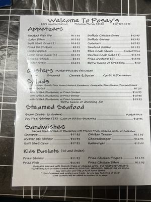 Menu photo 4 Posey's Steam Room & Oyster Bar Panacea, FL Menu photo 4 Posey's Steam Room & Oyster Bar Panacea, FL