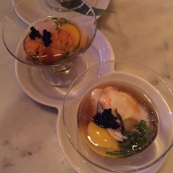 KAI ZAN - 4th dish (of 10-course Omakase): Uni and oyster shooter - Asian Fusion Near Me - Chicago, Illinois