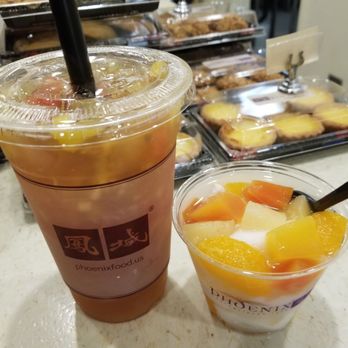 Phoenix Dessert - Tropical Fruit Iced tea and and Almond tofu - Bakeries Near Me - Alhambra, California Phoenix Dessert - Tropical Fruit Iced tea and and Almond tofu - Bakeries Near Me - Alhambra, California