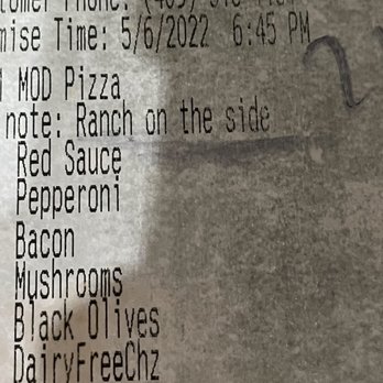 MOD Pizza - Missing the bacon and mushrooms - Pizza Near Me - Cypress, Texas MOD Pizza - Missing the bacon and mushrooms - Pizza Near Me - Cypress, Texas