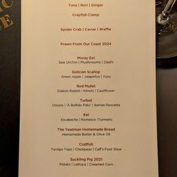 Menu from March 2024 Menu from March 2024