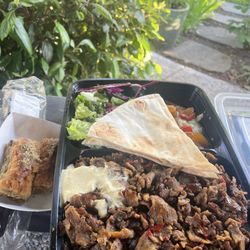 Levantine Cuisine - Lamb gyro plate + baklava