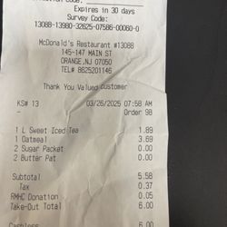 McDonald's - Receipt