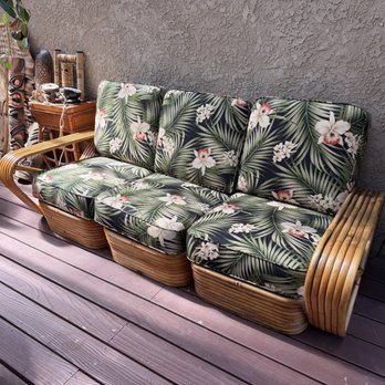 Sierra Upholstery - Paul frankl rattan sofa - Furniture Reupholstery Near Me - Los Angeles, California Sierra Upholstery - Paul frankl rattan sofa - Furniture Reupholstery Near Me - Los Angeles, California