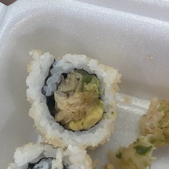 Sushi Hana - Strangely colored soggy shrimp tempura. - Sushi Bars Near Me - Tigard, Oregon Sushi Hana - Strangely colored soggy shrimp tempura. - Sushi Bars Near Me - Tigard, Oregon