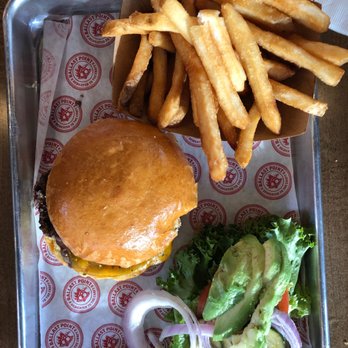 Ballast Point - The Ballast Point Burger (Chuck Brisket Patty, Sharp Cheddar, Lettuce, Tomato, Red Onion, Pickles, Remoulade On A Brioche Bun) With Fries! - Brewpubs Near Me - Anaheim, California