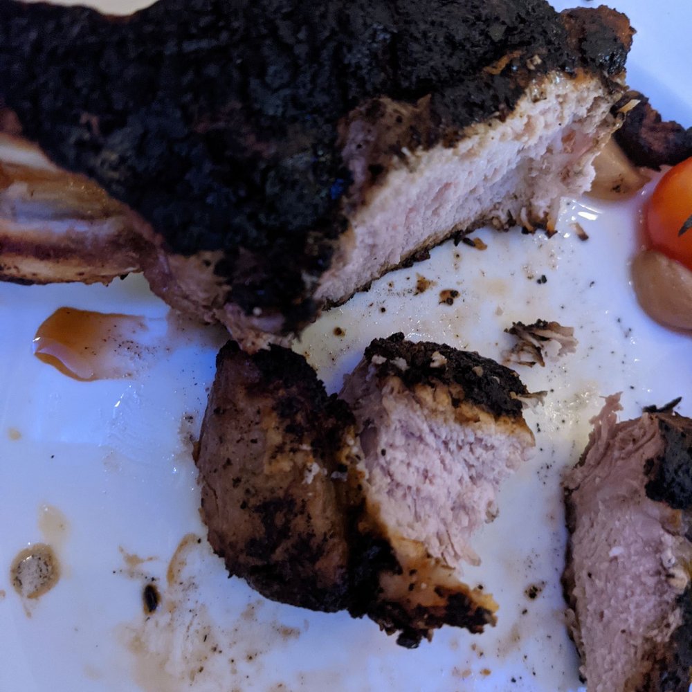 Union 30 - Burned, charred, overdone pork chop. - Breakfast & Brunch Near Me - St Louis, Missouri