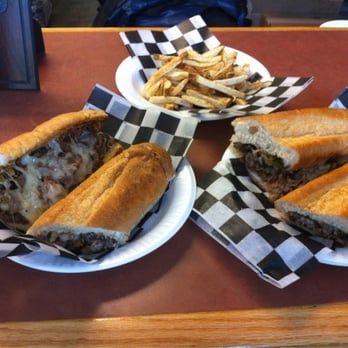 Yia Yia's Pizza Cafe - 2 steak specials & fries - Pizza Near Me - Fairhaven, Massachusetts