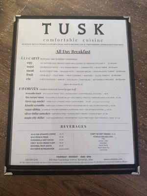 Menu photo 1 TUSK Barberton, OH Menu photo 1 TUSK Barberton, OH