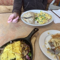Riverside Cafe - Riverside Skillets (closer) Cowboy 's Breakfast (further)