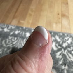 Nail Co - Deluxe Spa Pedicure + Gel Manicure.  The gel is about to pop off in less than 24 hours.