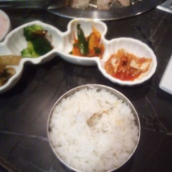 Korea House - Sides, three kings nds of kimchi, with fish cakes and a side of rice - Korean Near Me - Houston, Texas Korea House - Sides, three kings nds of kimchi, with fish cakes and a side of rice - Korean Near Me - Houston, Texas