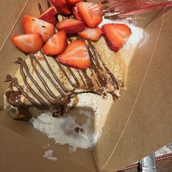 Gelato Amore Mio - Delicious strawberry/banana/nutella and cream cheese crepe - Ice Cream & Frozen Yogurt Near Me - Downey, California Gelato Amore Mio - Delicious strawberry/banana/nutella and cream cheese crepe - Ice Cream & Frozen Yogurt Near Me - Downey, California
