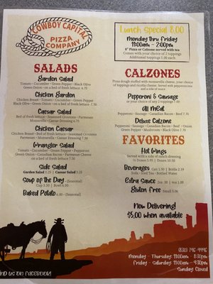 Menu photo 1 Cowboy Capital Pizza Bandera, TX Menu photo 1 Cowboy Capital Pizza Bandera, TX