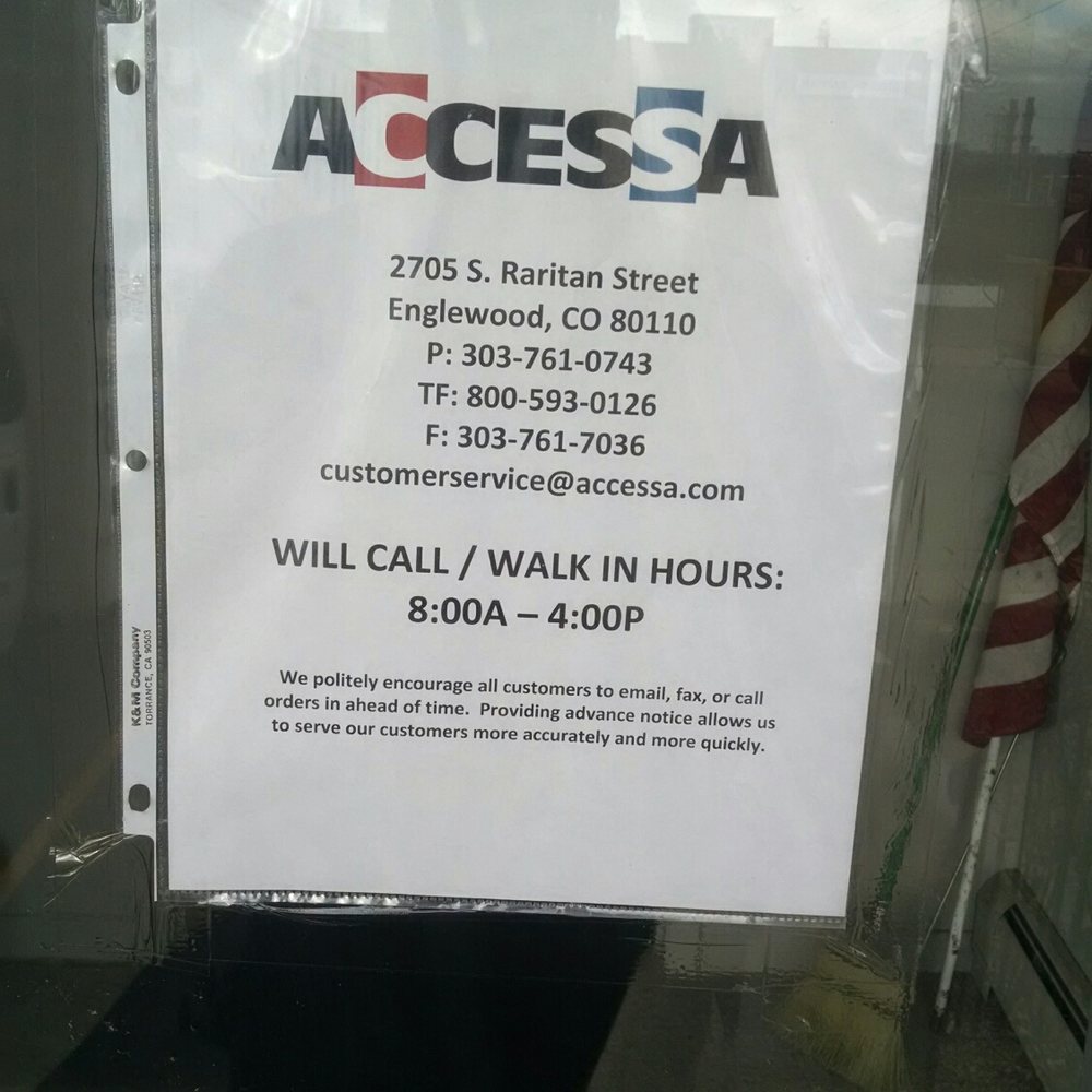 Accessa - Hours posted in the front door. - Powder Coating Near Me - Englewood, Colorado