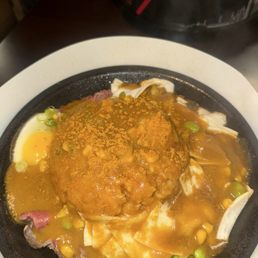 Sizzling Us Wagyu Beef Rice with curry sauce Sizzling Us Wagyu Beef Rice with curry sauce